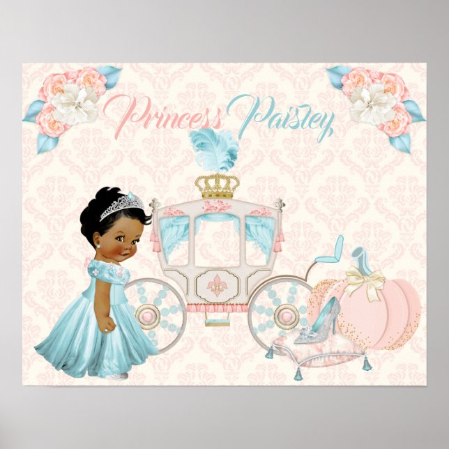 Poster Carruagem de Conto de Fadas Princesa Berçário Pers (Frente)