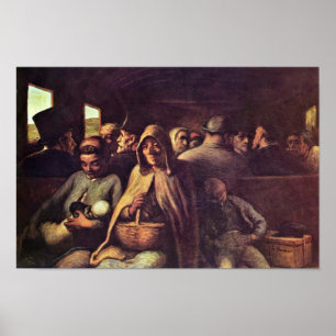 Póster Carruagem De Terceira Classe Por Daumier Honoré (M