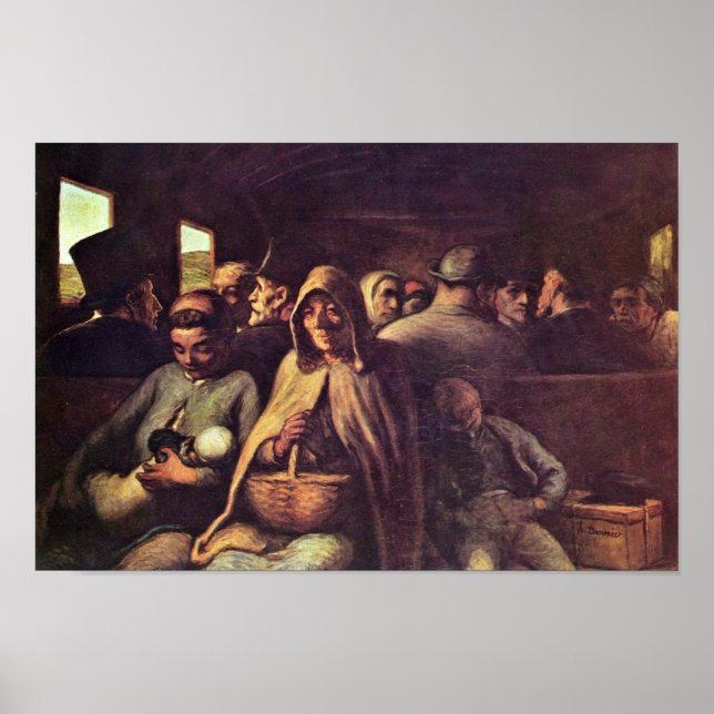 Póster Carruagem De Terceira Classe Por Daumier Honoré (M (Frente)