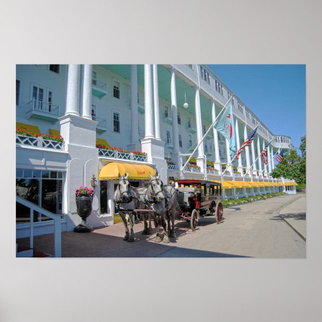 Poster Carruagem, Grande Hotel, Ilha Mackinac (Frente)