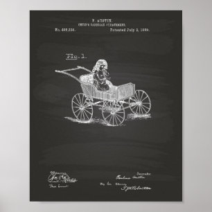 Póster Carruagem infantil 1889 Quadro de arte patenteado