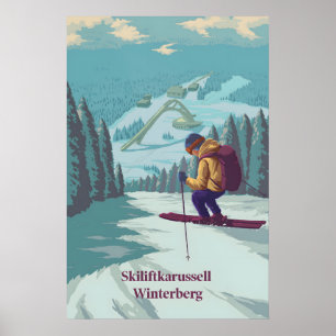 Poster Carrusel de teleférico Winterberg Estação de Esqui