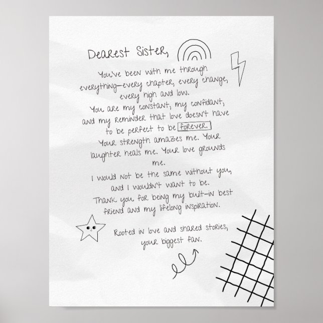 Poster Carta à Irmã (Frente)