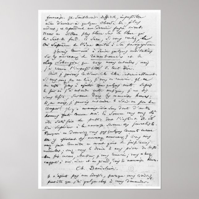 Póster Carta a Richard Wagner 17 de fevereiro de 1860 (Frente)