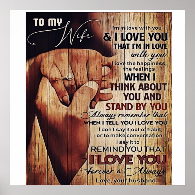 Poster Carta Adorável À Esposa, Bonita Presente, (Frente)