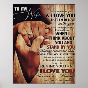 Poster Carta Adorável À Esposa, Bonita Presente,