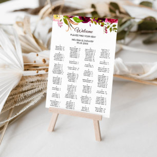 Poster Carta alfabética floral simples do assento de