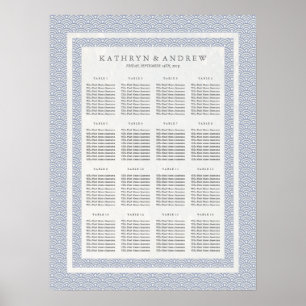Poster Carta azul do assento do casamento de Seigaiha do