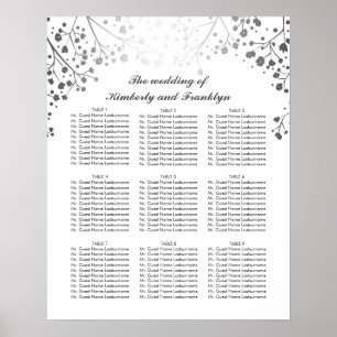 Poster Carta branca do assento do casamento da respiraç