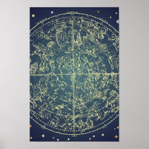 Poster Carta celestial do espaço