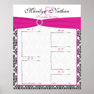 Póster Carta cor-de-rosa, branca, e preta do assento da