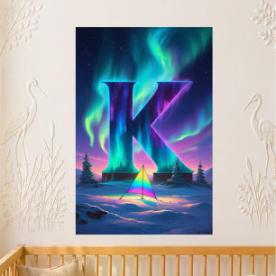 Póster Carta da Creche K Nome Aurora Boreal Pipa