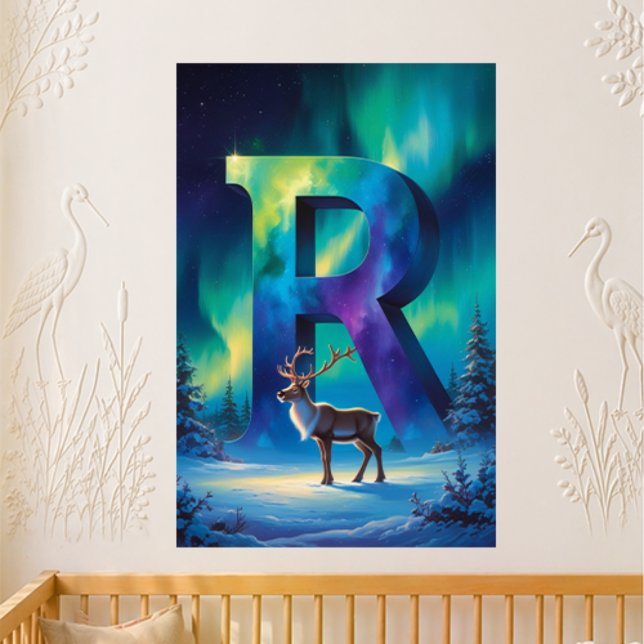 Póster Carta da Creche R Nome Rena do Aurora Boreal (Criador carregado)