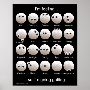 Poster Carta das emoções das bolas de golfe