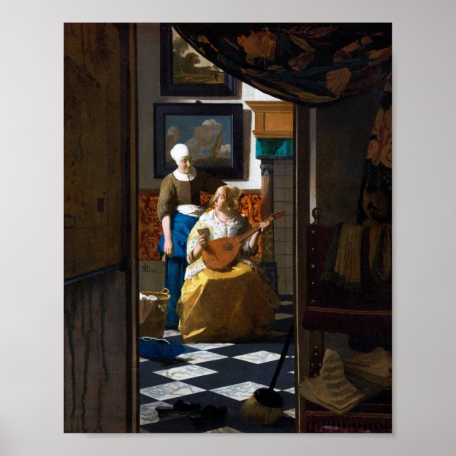 Poster Carta de Amor, Johannes Vermeer (Frente)