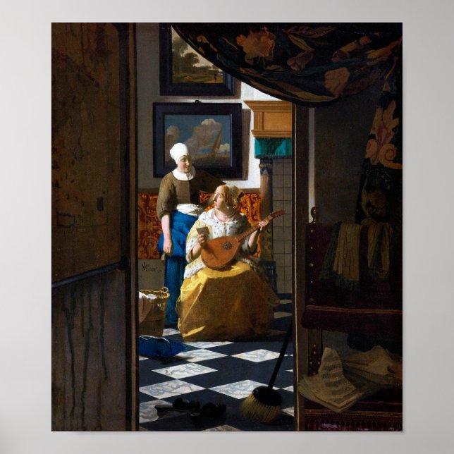 Poster Carta de Amor, Johannes Vermeer (Frente)
