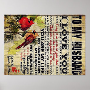 Poster Carta De Amor Para Marido Presente Especial Para