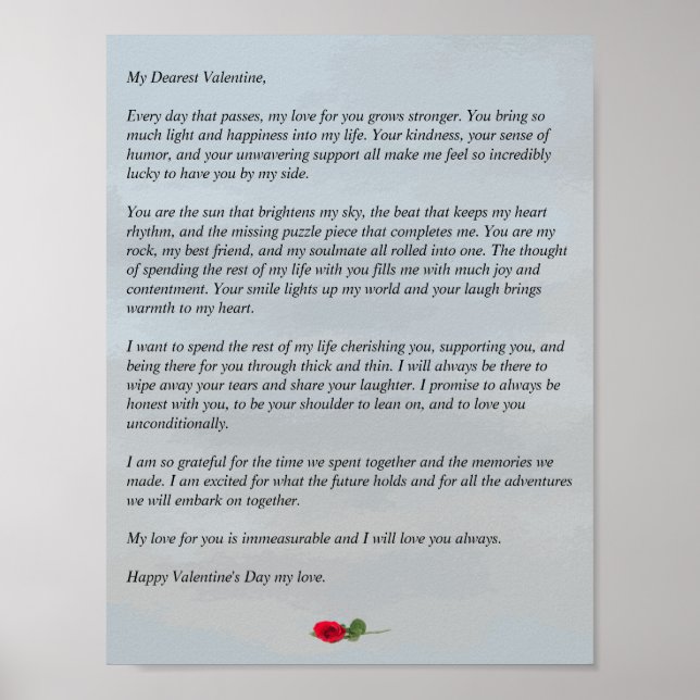 Poster Carta de amor para Namorados (Frente)