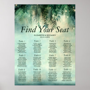 Poster Carta de Assentos Casamento Floresta Encantada Ver