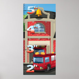 Póster Carta de crescimento do quartel dos bombeiros