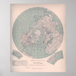 Póster Carta de distribuição do tempo histórica