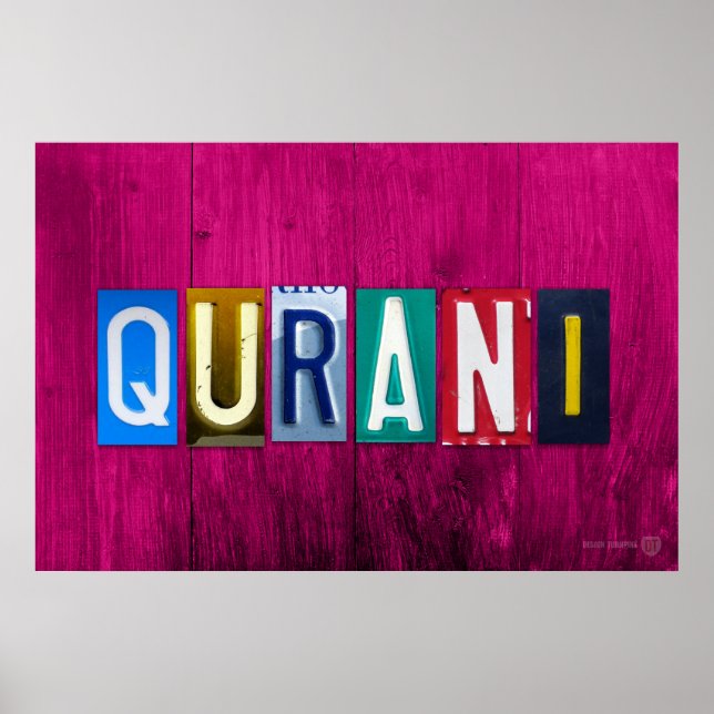 Póster Carta de Licença do QURANI - Sinal de Nome de Arte (Frente)