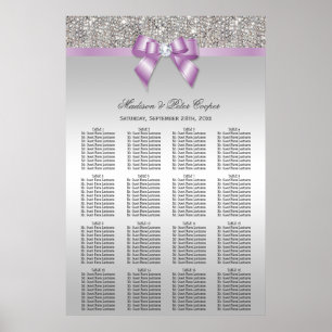 Poster Carta de prata do assento do casamento do arco do