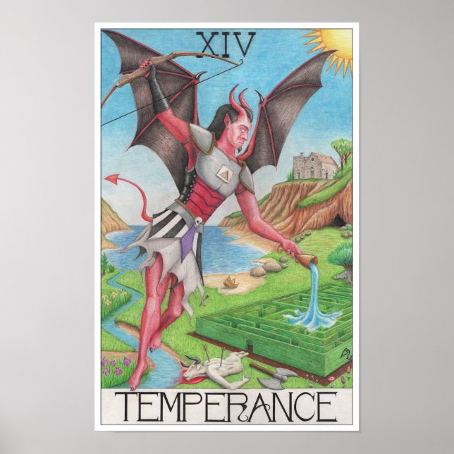 Poster Carta de tarot Temperança (Frente)