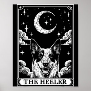 Poster Carta de Tarot Vintage Lua Crescente Gado Australi