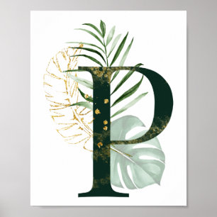 Poster Carta Decorativa P com folhas tropicais