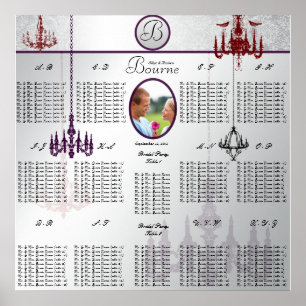 Póster Carta do assento da foto do casamento do