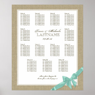 Póster Carta do assento de serapilheira e de casamento do