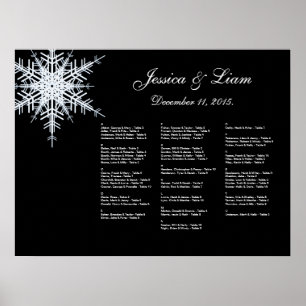 Póster Carta do assento do casamento no inverno