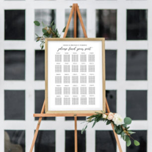 Poster Carta do assento do convidado do casamento de 25