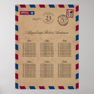 Póster Carta do assento do convidado do casamento do