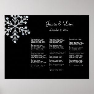 Poster Carta do assento do floco de neve do inverno