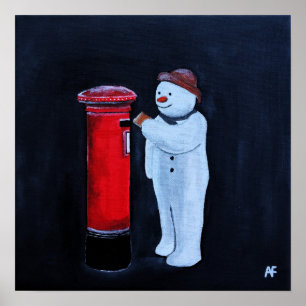 Poster Carta do Boneco de Neve para a Pintura de Natal de