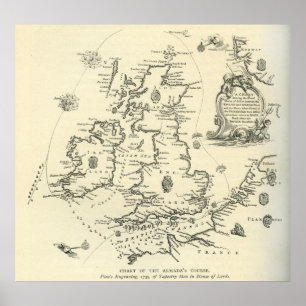 Poster Carta do curso da armada espanhola