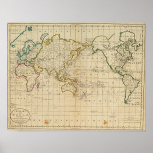 Póster Carta do mundo