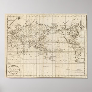 Póster Carta do mundo