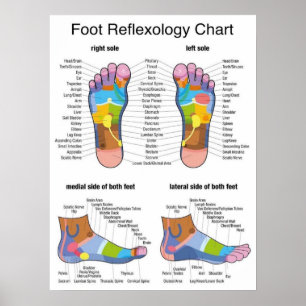Poster Carta do Reflexology do pé
