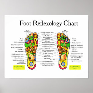 Poster Carta do Reflexology do pé