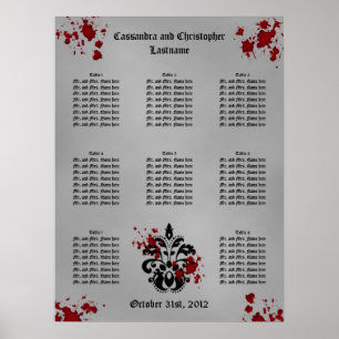 Poster Carta elegante do assento do casamento do Dia das