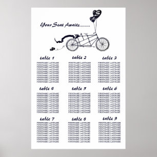 Poster Carta em tandem rústica do assento do casamento d
