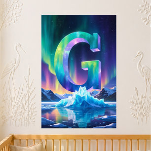 Póster Carta G Viveiro Luzes do Norte Aurora Boreal