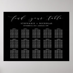Poster Carta Mão - Gráfico de Casamento Chic