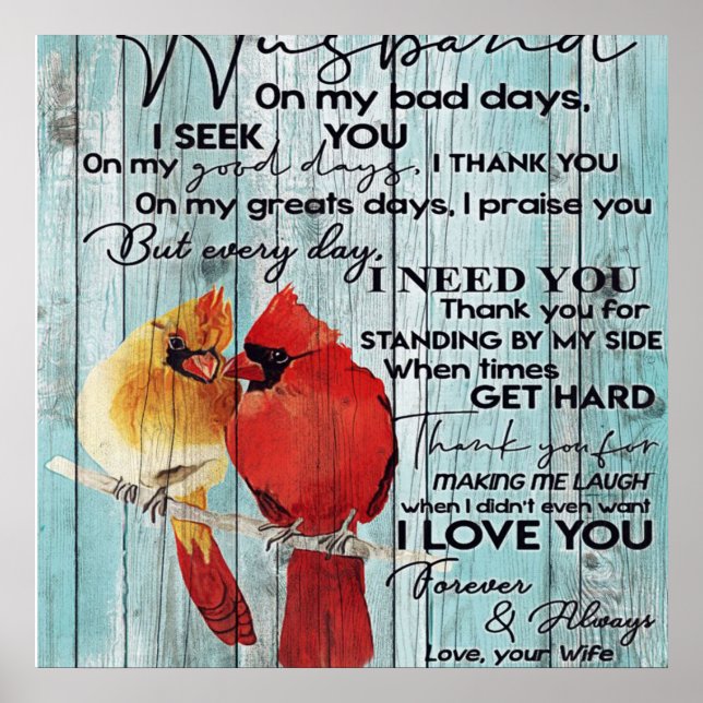 Poster Carta Para Marido | Desdecoração Familiar | (Frente)