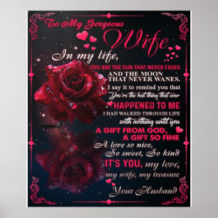 Poster Carta Para Minha Esposa Presente, Casal Adorável