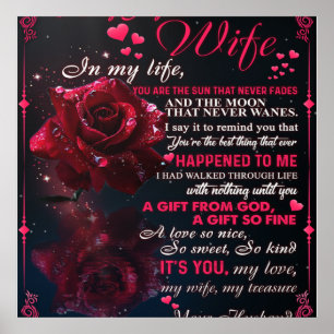 Poster Carta Para Minha Esposa Presente, Casal Adorável 
