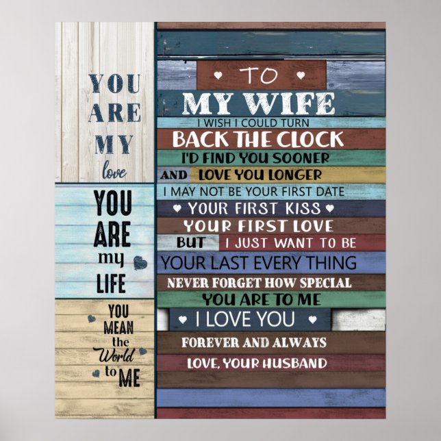 Poster Carta Personalizada À Minha Esposa, (Frente)